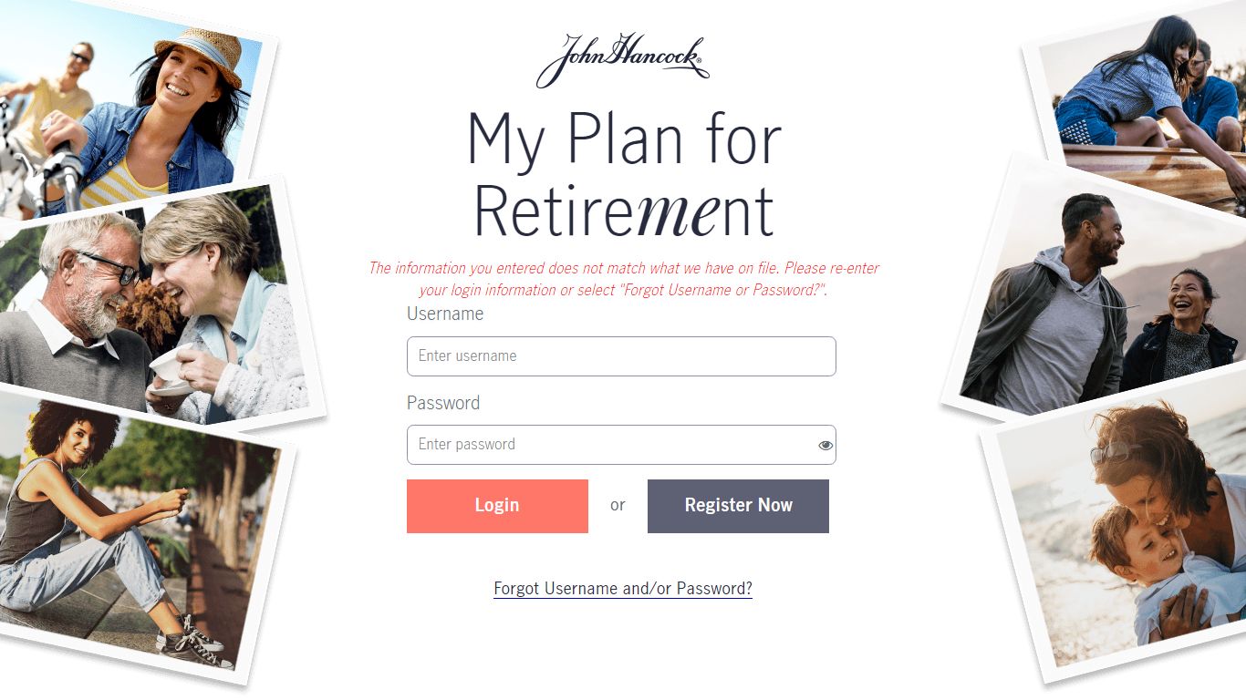 Log in to your John Hancock retirement account